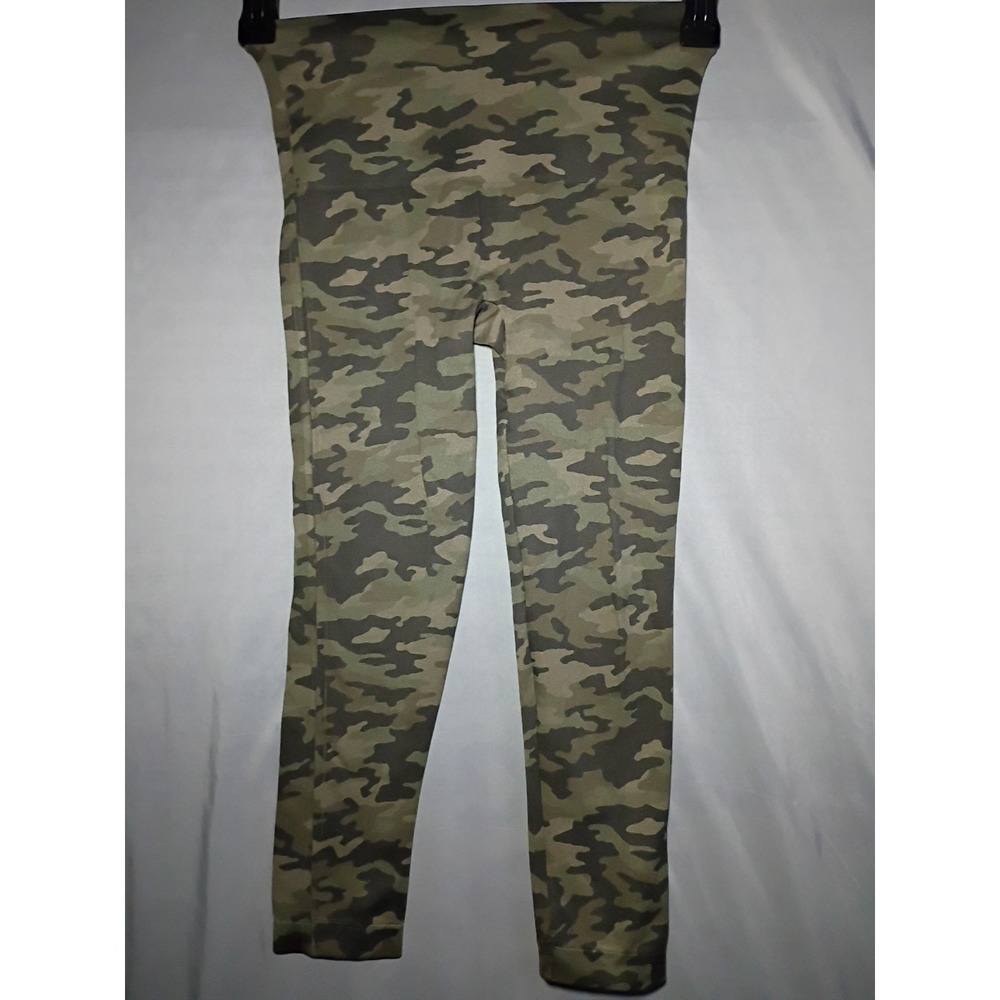 Spanx Look at Me Now Seamless Legging Brown Camo M Stretch Shaping Yoga Workout